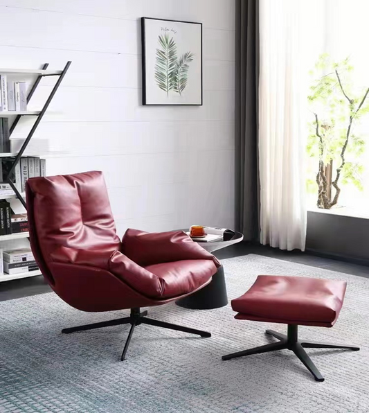 Cordia Swivel Lounge Chair and Ottoman