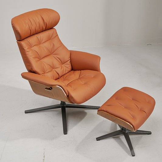 Classic Swivel Lounge Chair and Ottoman